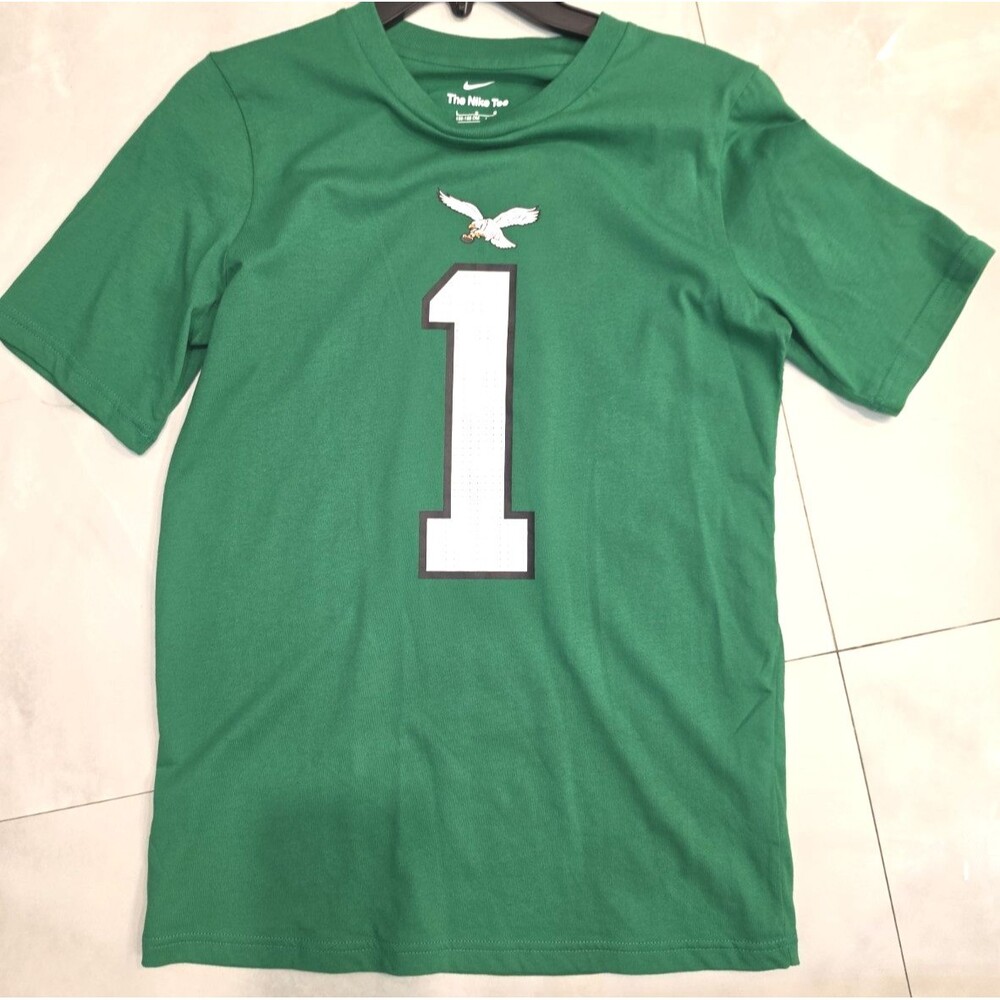 NWOT Nike Boy's Jalen Hurts Kelly Green Philadelphia Eagles T-Shirt 14/16 Large